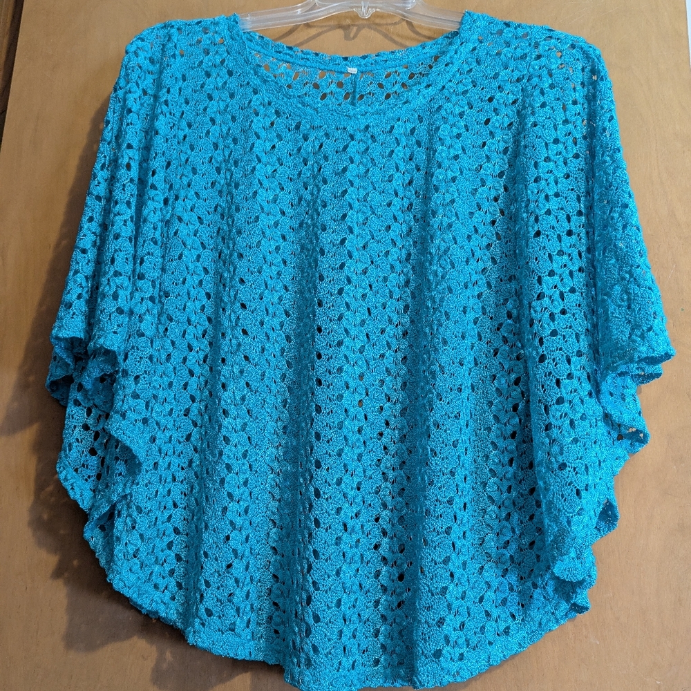 Turquoise poncho L